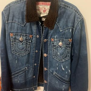True religion Sherpa trucker denim jacket